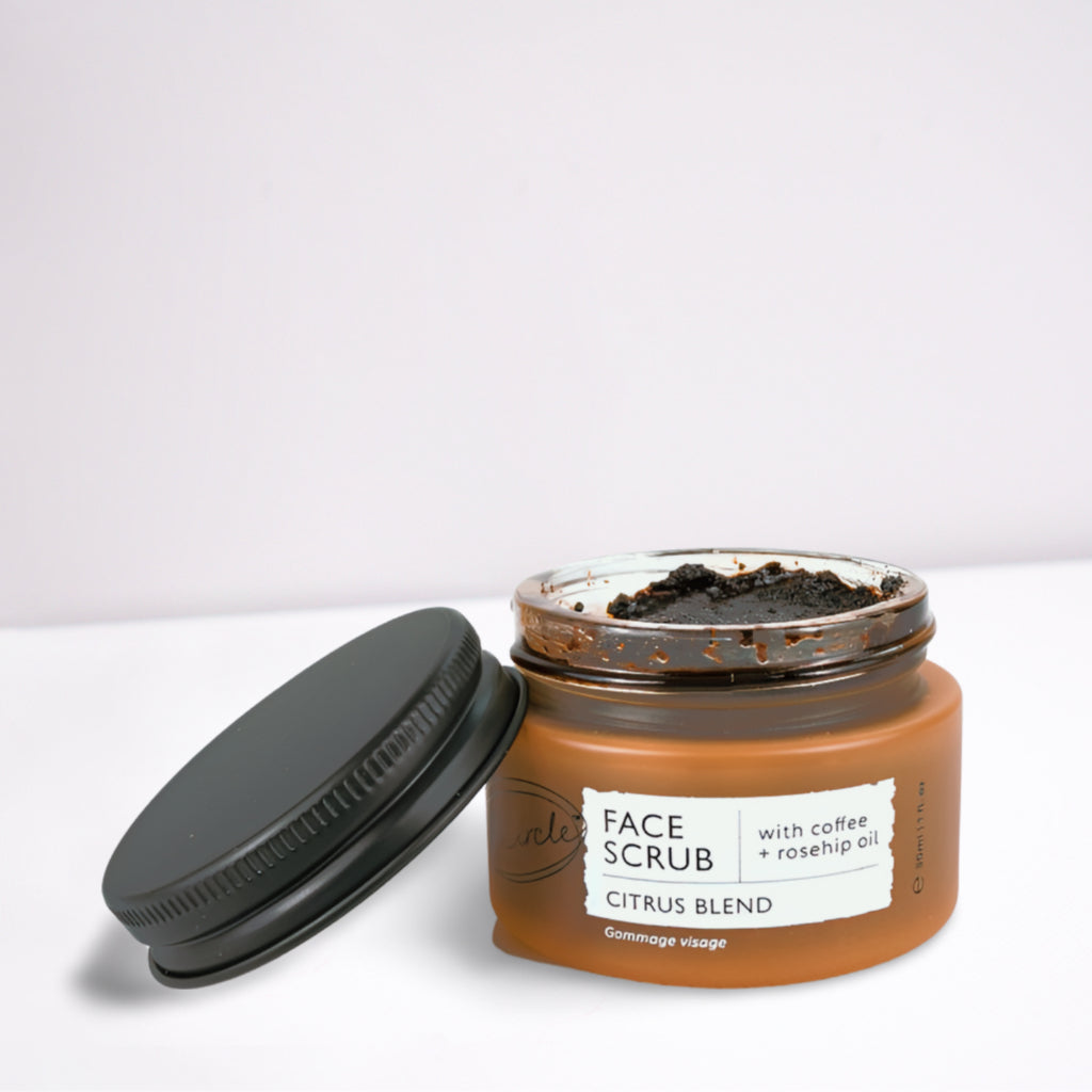 Travel Size - Coffee Face Scrub Citrus Blend for Dry Skin