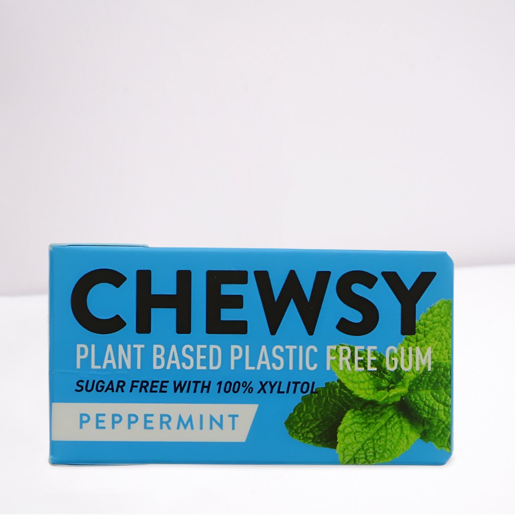  Chewsy Cinnamon, Natural + Plastic-Free Chewing Gum, Sugar-Free + Aspartame-Free, 100% Xylitol + Tooth Friendly