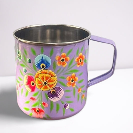 Hand Painted Enamel Mug - Lilac