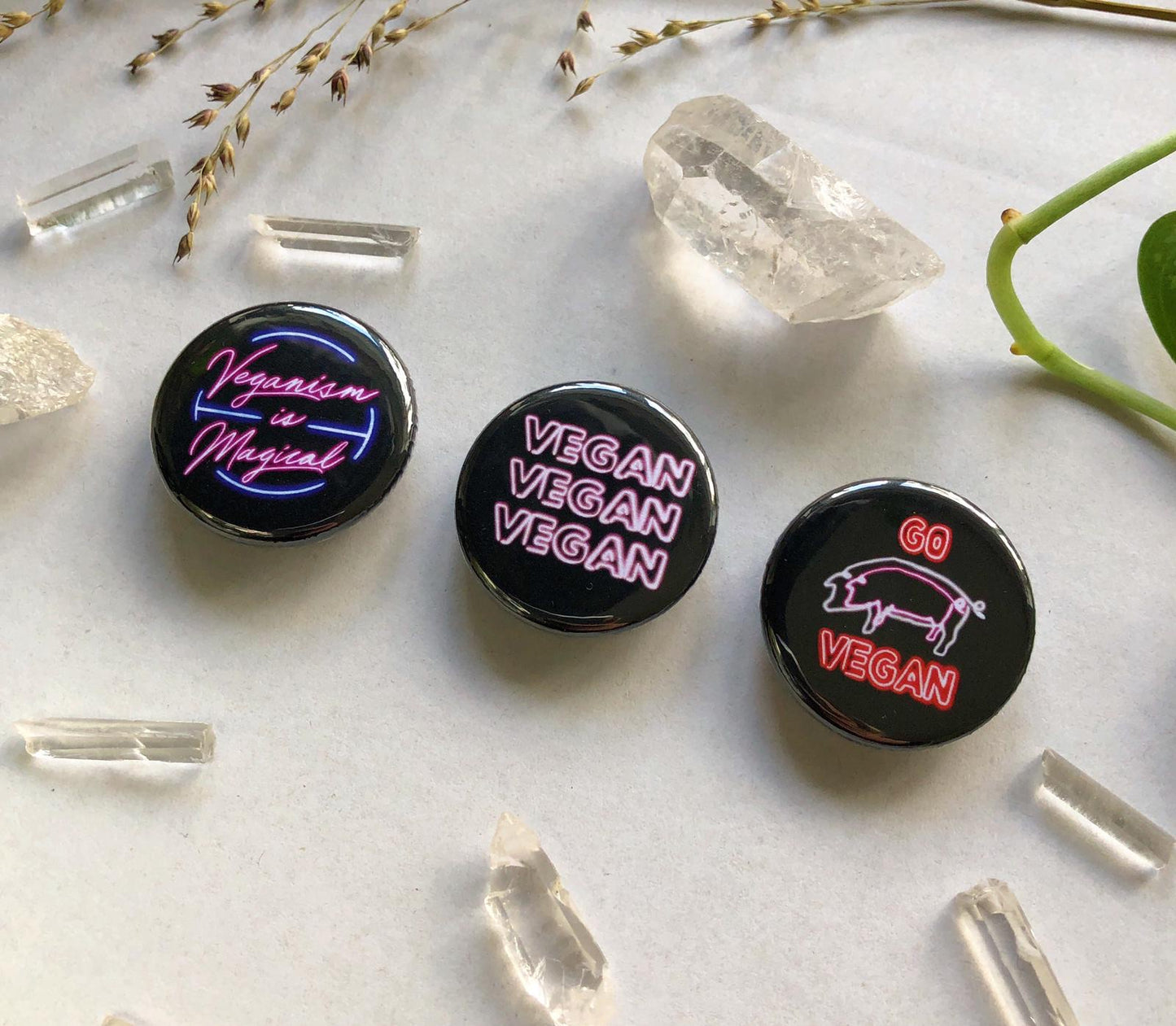 Tally's Art Vegan Badges- 3 set (NEON)