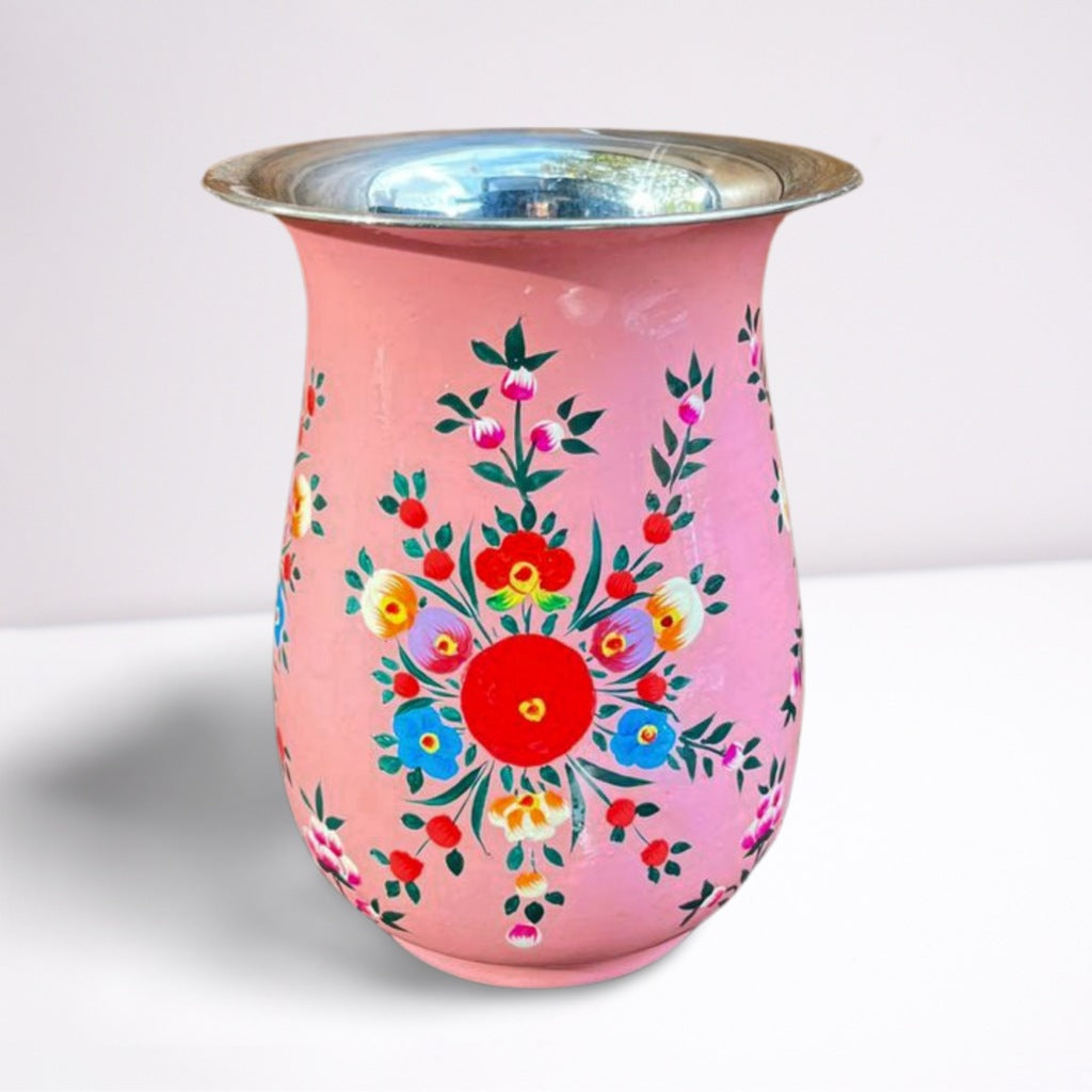 Hand Painted Enamel Jug - Pink