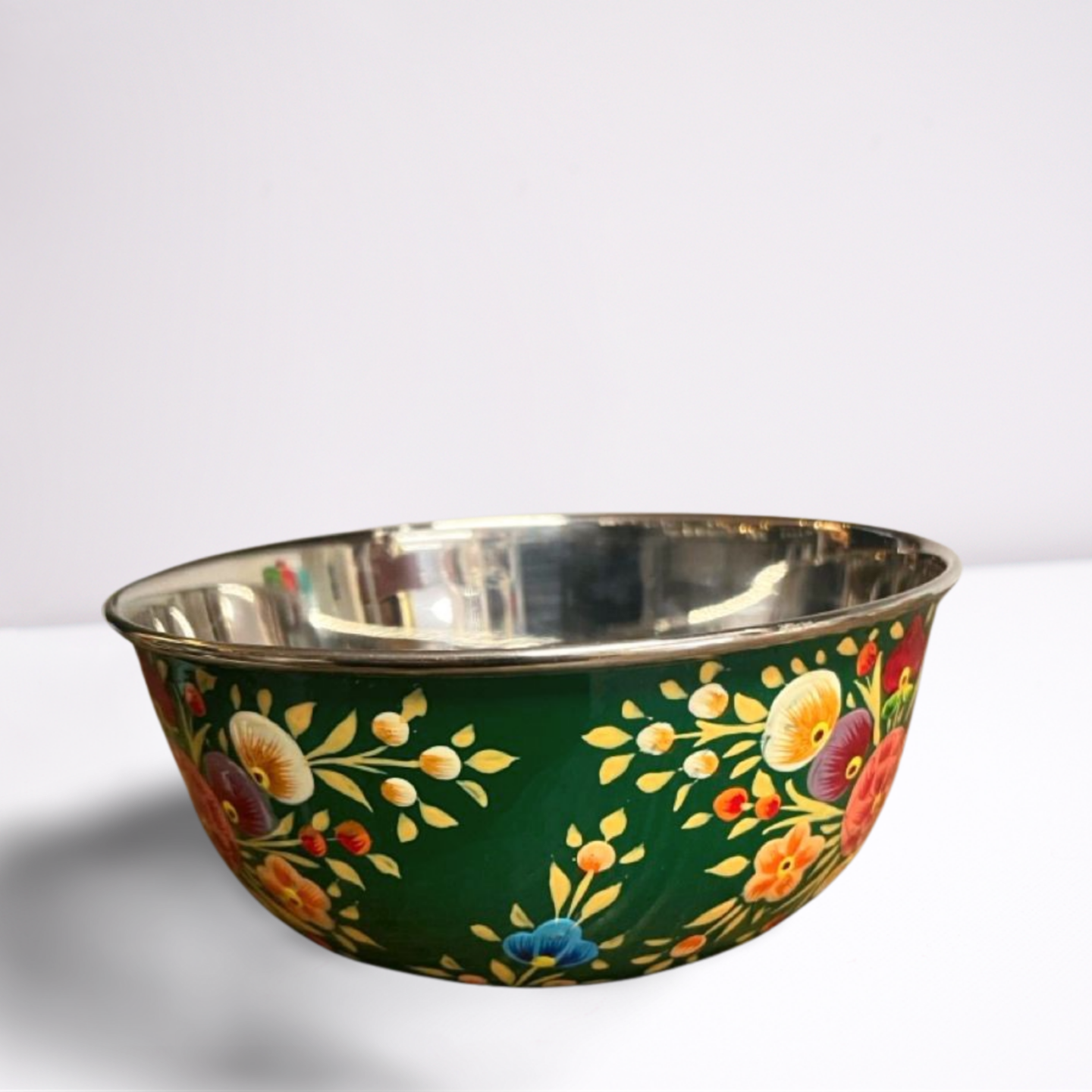 Hand Painted Enamel Food Bowls - Medium
