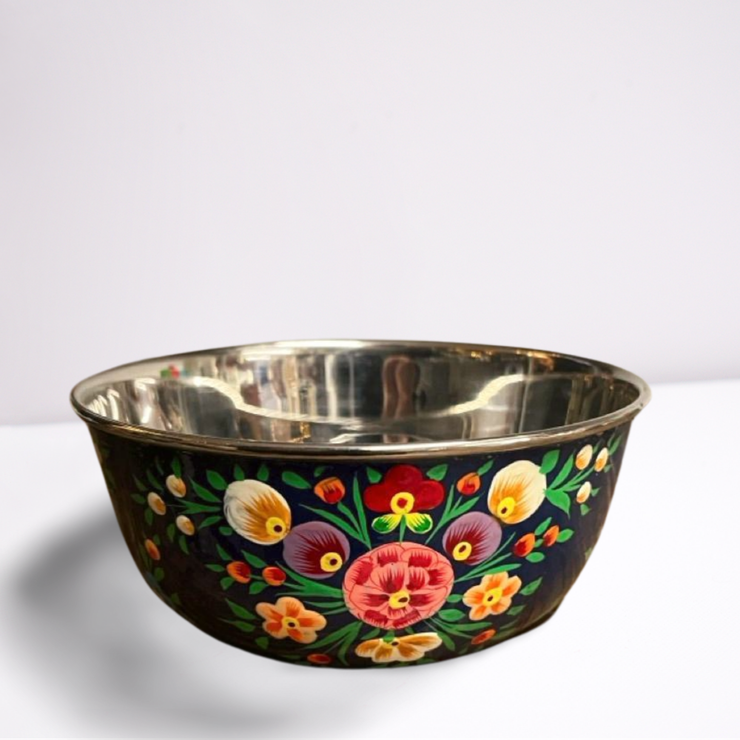 Hand Painted Enamel Food Bowls - Medium