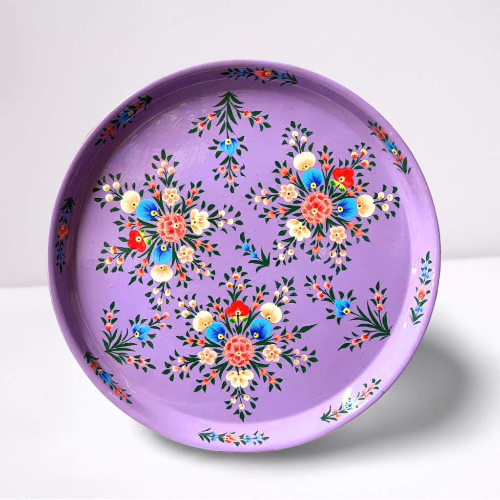 Hand Painted Enamel Tray - Lilac