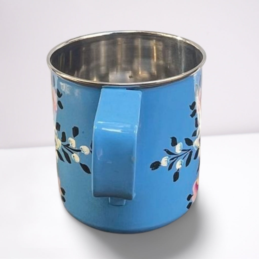 Hand Painted Enamel Mug - Baby Blue