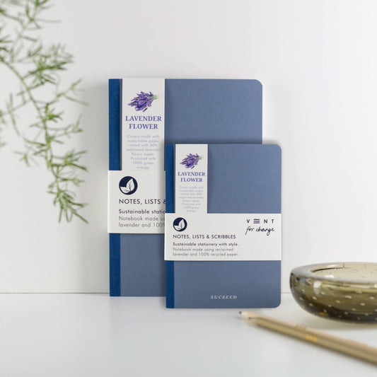 Recycled & Sustainable A5 Notebook - 'Sucseed’ Reclaimed Lavender