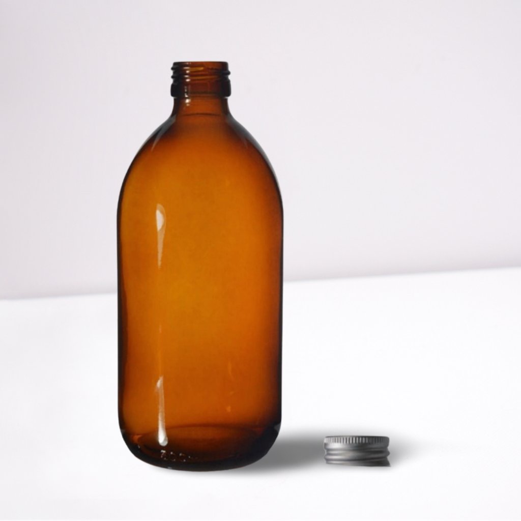 Amber Glass Bottle 500ml with Aluminium Cap