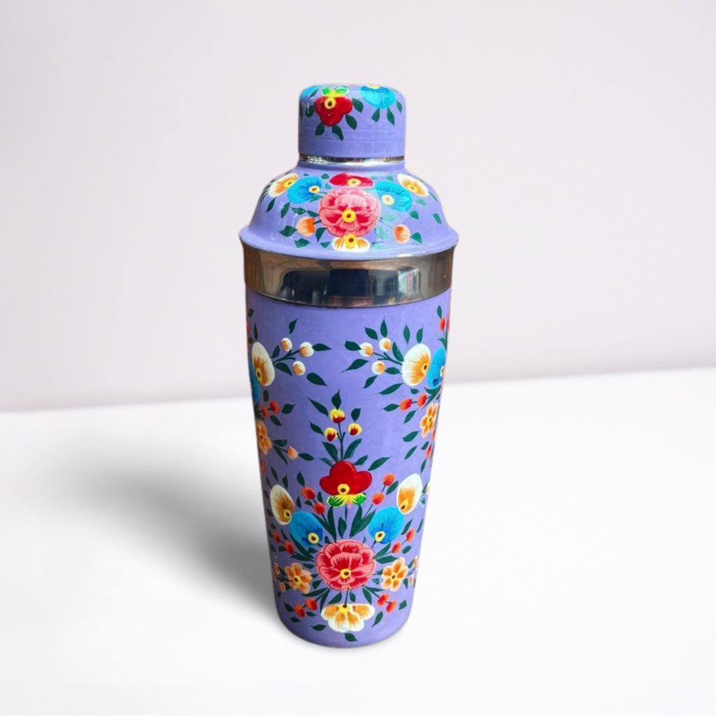 Hand Painted Enamel Cocktail Shaker - Lilac