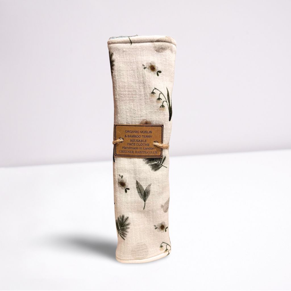Hand Made Organic Muslin & Bamboo Flannels - Bunny + Snowdrops