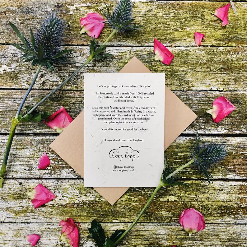 Plantable Wildflower Card - Valentines/Love, Multiple Varieties