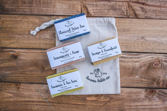 Soap Gift Set (with Limited Edition Upcycled Fabric Bag)