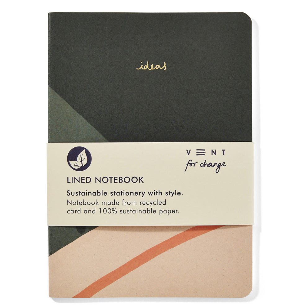 Recycled & Sustainable A5 Notebook- 'Ideas' Green